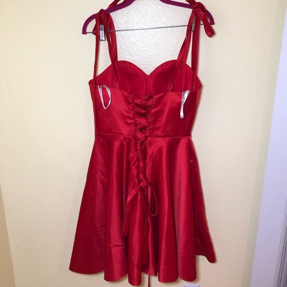 VNAIX Satin A Line Bow Straps Mini Cocktail Prom Dress Club Party size 6/8 - Picture 7 of 9